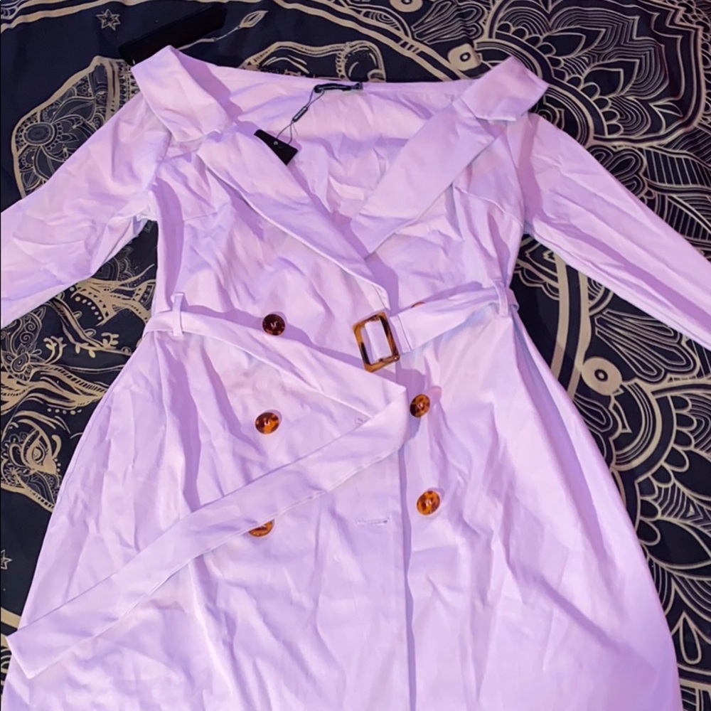 PLT Off the shoulder lavender blazer dress